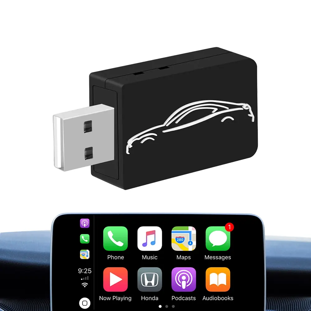 OEM รถสเตอริโอไร้สาย Carplay ปลั๊กและเล่นโมดูลนําทาง USB Dongle มัลติมีเดีย Apple Carplay