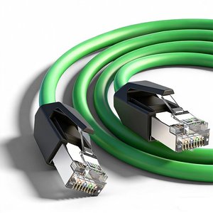 สายอีเธอร์เน็ตอุตสาหกรรมแบบมีฉนวนป้องกัน SSTP Cat6A ยี่ห้อ D-sunty จากโรงงานโดยตรง สายทองแดงแท้สีเขียว สำหรับ Gigabit LAN ความยาวตามสั่ง รับผลิตแบบ OEM - Product Image 5