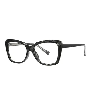 نظارات مربعة كبيرة على شكل عين Tr90 مانعة للضوء الأزرق نظارات نظارات بصرية عصرية جديدة