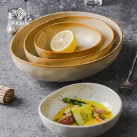 Bol à fruits en céramique japonaise FENN, bol à salade pour la maison, bol à dessert irrégulier en céramique pour restaurant, vaisselle