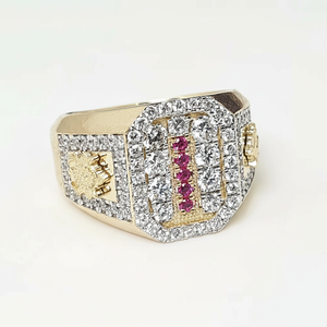 Hip Hop Style Men's Luxury Silver Full <b>Iced</b> Out <b>Ring</b> Trendy Full Diamond Round Shape Mens <b>Ring</b> - Product Image 1