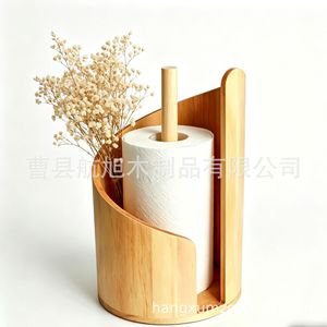 Solid Wood Countertop <b>Paper</b> Towel Holder Natural Color 26x16cm <b>Kitchen</b> Storage Rack For Home Restaurant Coffee Shop - Product Image 5