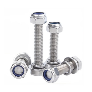 Lớp 6.8 M3-M20 hình lục giác đầu bu lông 304 thép không gỉ đồng bằng kết thúc với hạt và máy giặt - Product Image 3