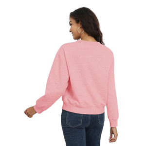 เสื้อสเวตเชิ้ตคอวีทรงยาวไซส์ใหญ่สำหรับผู้หญิงสำหรับฤดูหนาว |   ผ้าฟลีซ 50% ผ้าฝ้าย 50% โพลีเอสเตอร์ |   เสื้อพูลโอเวอร์แฟชั่นลายโลโก้สั่งทำสุดหรู - Product Image 3