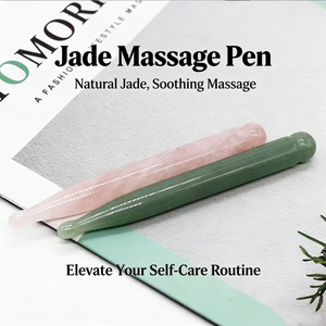 Outil de massage corporel en cristal naturel avec logo personnalisé, Gua Sha en aventurine verte, stylo pour points d'acupuncture, bâton relaxant pour le visage - Product Image 3