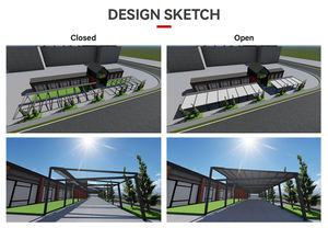 Pergola motorisée rétractable moderne en aluminium avec rideaux latéraux télécommandés, certifiée CE, imperméable, pare-soleil pour jardin extérieur - Product Image 2