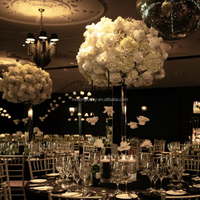 Arrangement floral de roses de 50 cm, 60 cm, 70 cm, 80 cm, centre de table de mariage, boule de fleurs blanches d'hortensia et de roses