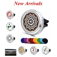 Diffuseur de parfum pour voiture en acier inoxydable, motif Arbre de Vie, aromathérapie, fixation par clip pour grille d'aération