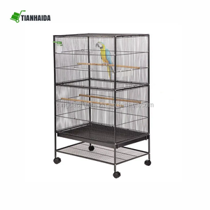 Cage à oiseaux en métal noir, grand, Portable, roulant, planeur de sucre pour animaux de compagnie, vente en gros - Product Image 5