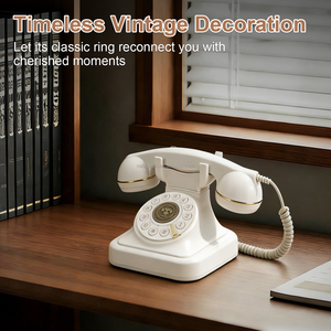 <span class=keywords><strong>Téléphone</strong></span> <span class=keywords><strong>fixe</strong></span> antique de style rétro, <span class=keywords><strong>téléphone</strong></span> filaire pour la maison, le bureau ou l'hôtel - Product Image 5