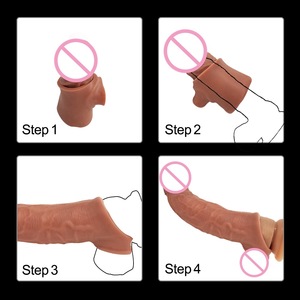 Meistverkaufter Realistischer Penis-Aufsatz Penishülle Wiederverwendbarer TPE Penisvergrößerer Verzögerungskondom für Männer Dildo-Verstärker Sexspielzeug - Product Image 4