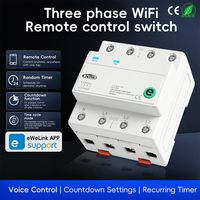 Interruptor de Circuito Inteligente EWeLink de 4P 63A para Riel DIN, 3 Relés de Corte L, Temporizador de Cuenta Regresiva, Control por Voz, CA 3x110V / 3x220V