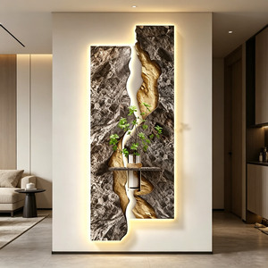 3D Sandstone <strong>Wall</strong> Mural with LED Light and Vase Sandstone <strong>Wall</strong> Art Painting Luxury Luminous <strong>Wall</strong> <strong>Hanging</strong> <strong>Decor</strong> for Living Room - Product Image 6