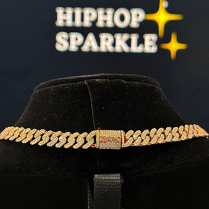 Pendentif personnalisé Infinity avec chaîne cubaine glacée en or rose, Moissanite, style Hip Hop, bijoux de luxe personnalisés scintillants - Product Image 5