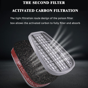 Respirador Industrial de Cara Completa con Filtro AB EK, Máscara Antigás y Antipolvo para Oxígeno CB RN - Product Image 5