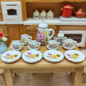 Mini service à thé en céramique 1/12, jouet pour maison <span class=keywords><strong>de</strong></span> poupée, nourriture miniature, petits ornements, modèle <span class=keywords><strong>de</strong></span> micro-scène, fabriqué à Liling, Hunan - Product Image 4