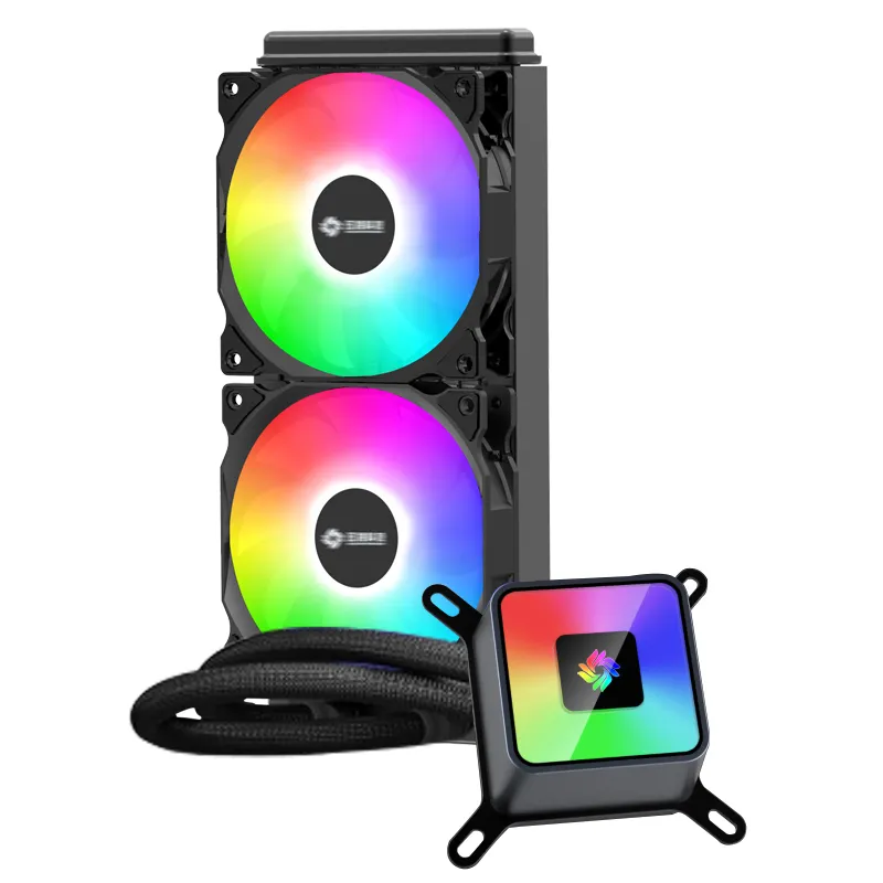 Icicleflow 140Mm Verstelbare Rgb Fan Pc Waterkoeling Cpu Koeler Watergekoelde Waterkoeler Pc En Heatsink