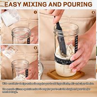 Ustensiles de cuisson 34 oz bocal de fermentation en verre transparent kit de pot de démarrage de pain au levain avec spatule en silicone