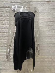 Robe mi-longue gothique irrégulière pour femme, automne-hiver, jupe à bretelles style Lolita gothique - Product Image 2