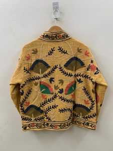 เสื้อแจ็คเก็ตซูซานีผ้าฝ้ายผสมสีเหลืองทำมือ ปักลายดอกไม้ สำหรับผู้หญิง - Product Image 5
