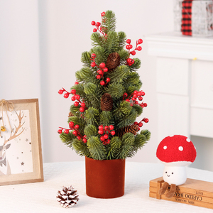 SHUANGYUAN Novo Design de Árvore de Natal <span class=keywords><strong>Mini</strong></span> de 48cm para Mesa com Decoração de Ramos para Árvore <span class=keywords><strong>Mini</strong></span> Artificial - Product Image 1