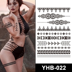 Autoadesivo all'ingrosso di trucco del corpo donne impermeabili Sexy temporaneo India bianco/nero Hena tatuaggio - Product Image 6