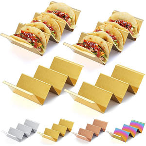 נירוסטה קלאסי עמיד <span class=keywords><strong>Taco</strong></span> מחזיק מעמד מתלה מגש ידידותי לסביבה מקסיקני מדפי פנקייק עם דפוס הצמח - Product Image 1