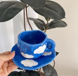 Taza de Café de Cerámica Hecha a Mano Estilo Retro, Taza para Té de la Tarde y Juego de Tazas de Lujo Irregulares Hechas a Mano para Espresso, <span class=keywords><strong>Latte</strong></span> o Té Turco - Product Image 5