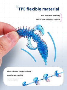 Nouvelle Leurre Souple PVC Bicolore à Queue Aiguille, Type Ver, pour la Pêche à la Carpe, Flottant, Wobbler, Swimbait - Product Image 2