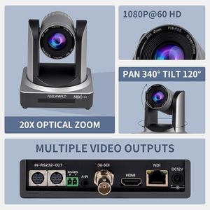 FEELWORLD — caméra simultané NDI20X 3G-SDI/HDMI/NDI/IP, Zoom optique 20X, pour diffusion en direct, appareil photo PTZ, pour diffusion et conférence - Product Image 2