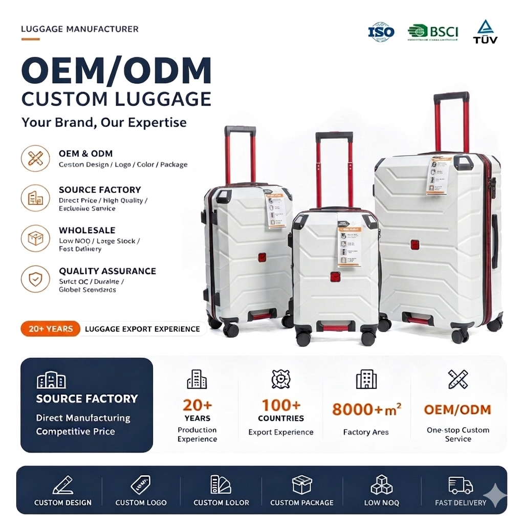 OEM LOGO Manufacturers Custom Abs+pc Hardshell Travel Trolley Carry on Suitcase Set Silent Wheels Travel Bag Set Luggage Sets