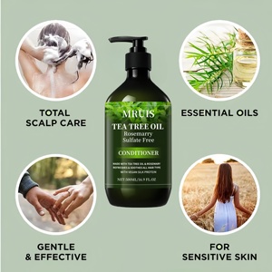 Shampooing et revitalisant naturels et biologiques à l'huile d'arbre à thé et de romarin, <span class=keywords><strong>sans</strong></span> <span class=keywords><strong>sulfate</strong></span>, antipelliculaire, régulateur de sébum, à base d'extraits végétaux, vente en gros, 500 ml - Product Image 6