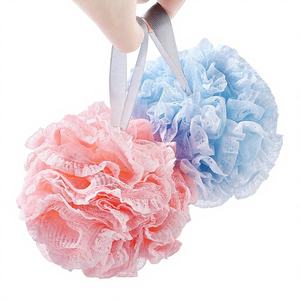 Éponge de <span class=keywords><strong>bain</strong></span> <span class=keywords><strong>extra</strong></span> large de 50 g, filet <span class=keywords><strong>moussant</strong></span>, boule de <span class=keywords><strong>bain</strong></span> en forme de fleur, outil de gommage corporel haut de gamme, non éclatant, durable - Product Image 1