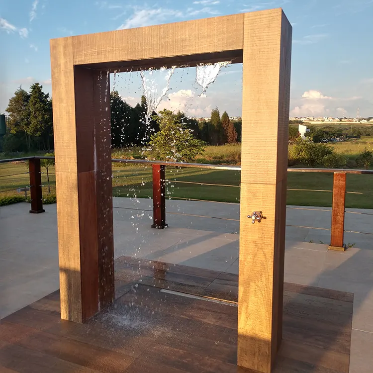 Corten agua al aire libre jardín patio trasero agua característica decoración cascada Corten acero fuente de agua