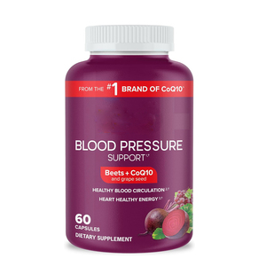 Blood Pressure Support, 3 in 1 Beets + CoQ10 + <strong>Grape</strong> <strong>Seed</strong> <strong>Extract</strong> Reduce Blood Sugar <strong>Capsule</strong> &amp; Heart Healthy Energy - Product Image 1
