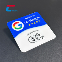 Impression personnalisée, plaque de menu NFC 100 mm, avis Google, tapotement pour les réseaux sociaux, carte NFC en acrylique