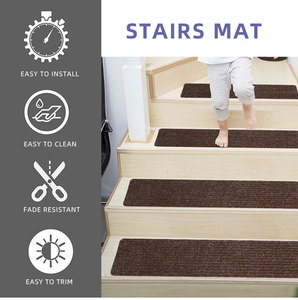 Tapis d'<span class=keywords><strong>escalier</strong></span> antidérapant durable de haute qualité à bas prix ensemble épais tapis d'<span class=keywords><strong>escalier</strong></span> protecteur de tapis d'<span class=keywords><strong>escalier</strong></span> - Product Image 2