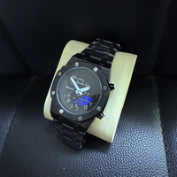 Montre-bracelet créative pour homme à double affichage, quartz analogique et numérique, fonction rétroéclairage, boîtier octogonal givré, bracelet en alliage, montre pour homme