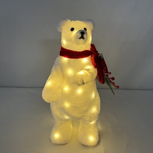 Navidad Xmas da tavolo per interni giocattoli di natale ornamenti led illuminati orsi polari decorazioni di luci di natale con batteria - Product Image 5