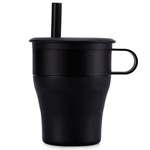 Tasse à café pliable réutilisable en silicone avec paille en silicone, idéale pour les voyages en extérieur – Nouveauté très prisée - Product Image 2