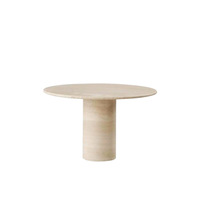 Table à manger Cammy Stone en marbre naturel, style Wabi-Sabi, luxe léger, design moderne, multifonctionnelle, 4 places, rouge, pour salon