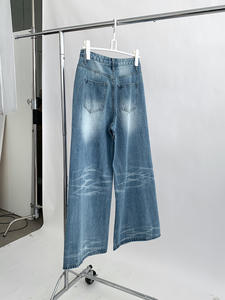 <span class=keywords><strong>Jeans</strong></span> <span class=keywords><strong>Oversize</strong></span> da <span class=keywords><strong>Donna</strong></span> 2026, Pantaloni Lunghi Casual a Vita Alta, <span class=keywords><strong>Jeans</strong></span> Streetwear Larghi a Gamba Dritta con Tasche - Product Image 5