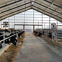LJ Solutions modernes de bâtiments agricoles et d'entrepôts préfabriqués en structure métallique de grande envergure pour abris à moutons/chèvres/poulets