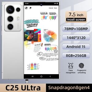 Jisima Smartphone 4G 5G Sbloccato di Grandi <span class=keywords><strong>Dimensioni</strong></span> 7.5 Pollici C25 Ultra <span class=keywords><strong>8</strong></span>+256GB Android 15.0 con Penna Integrata Telefoni Cellulari di Alta Qualità - Product Image 2
