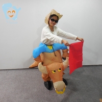 Costume gonflable amusant pour adulte à chevaucher un taureau pour Halloween, Noël, la Saint-Valentin, taille plus, livraison rapide