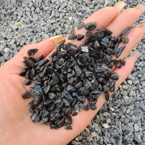 야외 장식 정원 벽 조약돌 광택 검은 강 돌 바닥 포장 미끄럼 방지 돌 안뜰 인기