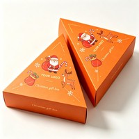 Boîte cadeau de Noël triangulaire en gros, personnalisée, en carton, avec tiroir, pour chocolats, biscuits, dattes, emballage de fêtes