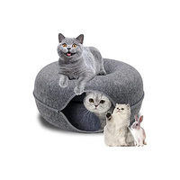 Maison pour animaux Kangnai, design moderne et écologique, lit pour chat et chien, fermeture éclair, tunnel confortable en feutre, jouet pour toutes les saisons