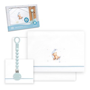 Modello Oso-Luna 3 pz lettino in cotone con portacuccio per bebè - Product Image 1