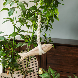 Art Deco Creative Wood Fish Still Life Pendant Eco-Friendly Carving <strong>for</strong> <strong>Home</strong> Living Room <strong>Bar</strong> Cafe Wall <strong>Hanging</strong> - Product Image 3